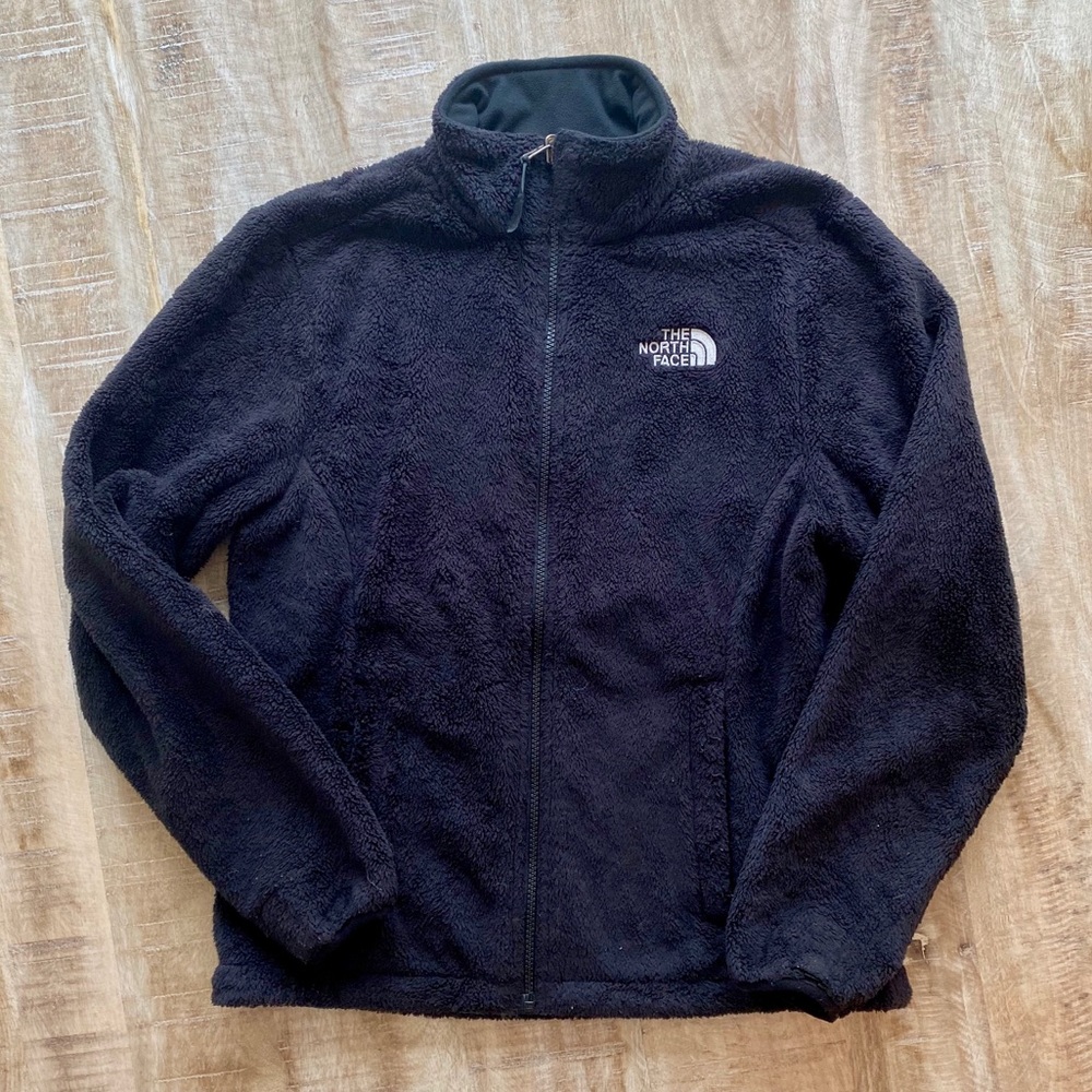 The North Face Womens Black Fuzzy Zip Jacket Size Small